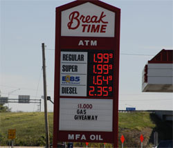 Mid Missouri Gas Price on 9-23-06