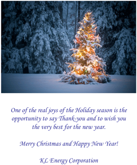 Happy Holidays From KL Energy