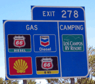 e85 highway sign