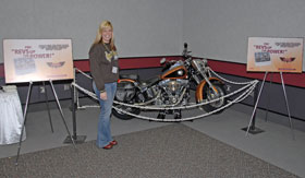 Leah Guffey and a Harley