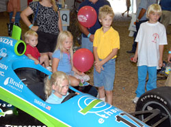 Kids in Indy Car Simulator